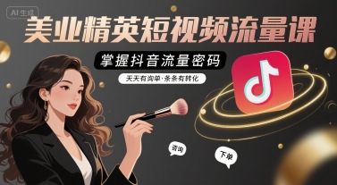 美业精英短视频流量课，掌握抖音流量密码，天天有询单，条条有转化-项目网