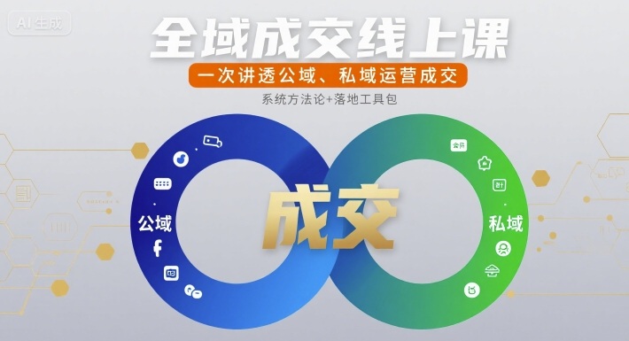 全域成交线上课，一次讲透公域、私域运营成交-项目网