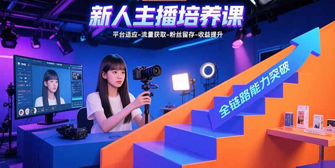 新人主播培养课：平台适应-流量获取-粉丝留存-收益提升 全链路能力突破-项目网