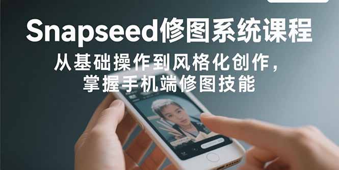 Snapseed修图系统课程：从基础操作到风格化创作，掌握手机端修图技能-项目网