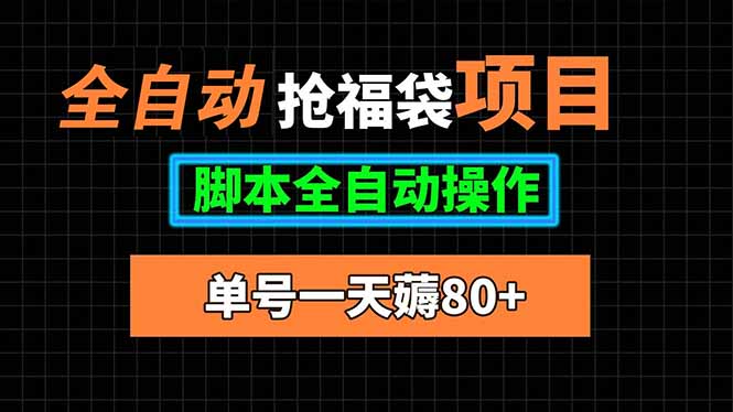 全自动抢福袋项目，单号一天80+脚本全自动操作-项目网