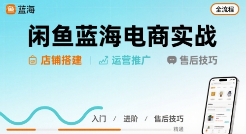 闲鱼蓝海电商实战，店铺搭建运营售后全流程-项目网