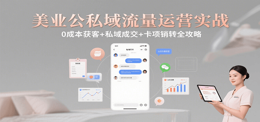 美业公私域流量运营实战：0成本获客+私域成交+卡项销转全攻略-项目网