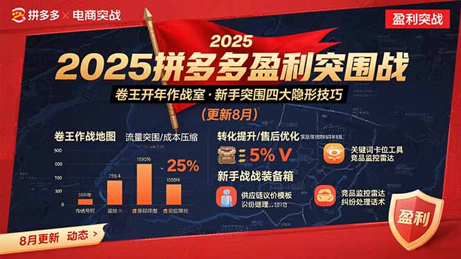 2025拼多多盈利突围战：卷王开年作战室，新手突围四大隐形技巧(更新8月-项目网