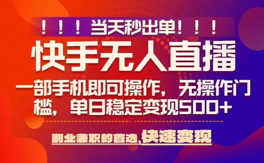 当天秒出单，无人直播最新技术，0风控，轻松日入5张+【揭秘】-项目网