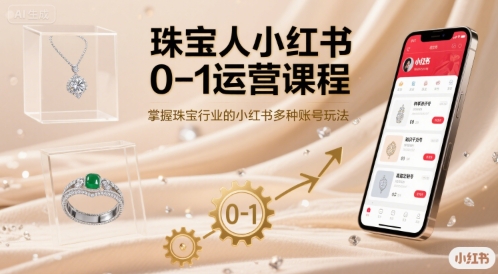 珠宝人小红书0-1运营课程，掌握珠宝行业的小红书多种账号玩法-项目网