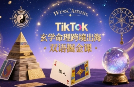 TikTok玄学命理跨境出海双语掘金课，手把手教你用命理知识精准直击海外用户痛点-项目网