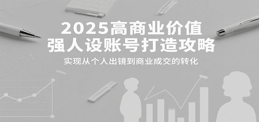 2025高商业价值强人设账号打造攻略，实现从个人出镜到商业成交的转化-项目网