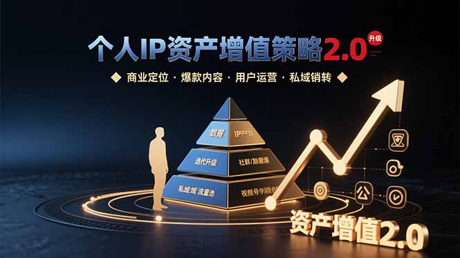 个人IP资产增值策略2.0 拆解商业定位/爆款内容/用户运营/私域销转四大模块-项目网
