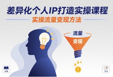 差异化个人IP打造实操课程，实操流量变现方法-项目网
