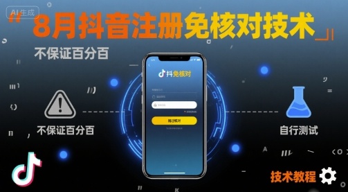 8月抖音注册免核对技术，不保证百分百，自测-项目网