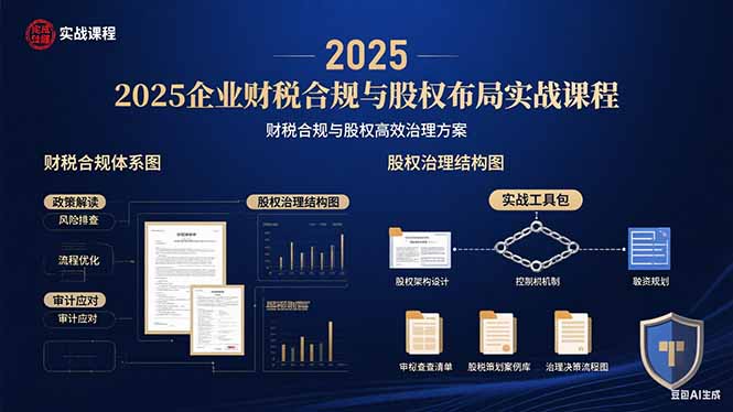 2025企业财税合规与股权布局的实战课程：财税合规与股权高效治理方案-项目网