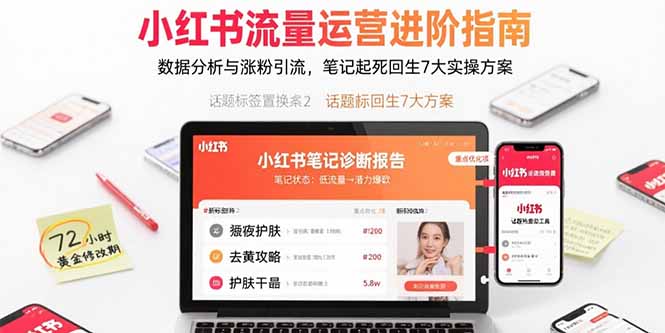 小红书流量运营进阶指南，数据分析与涨粉引流，笔记起死回生7大实操方案-项目网