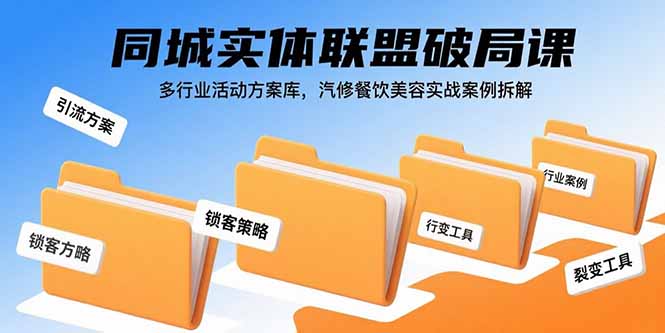 同城实体联盟破局课，多行业活动方案库，汽修餐饮美容实战案例拆解-项目网