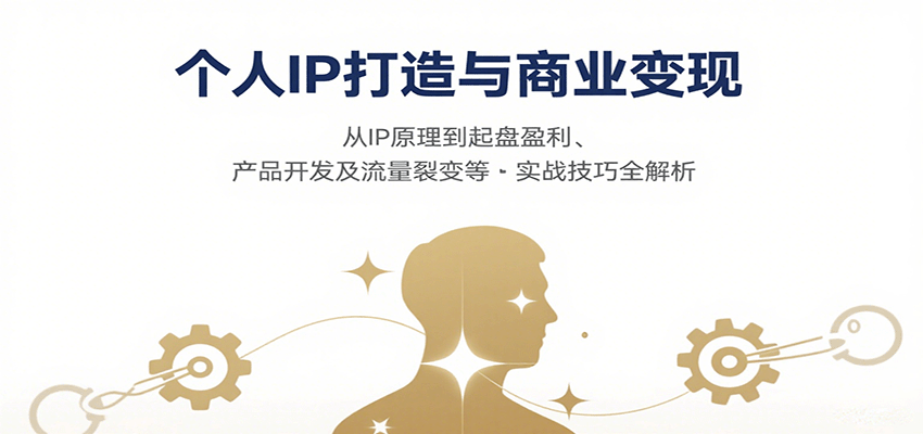 个人IP打造与商业变现，从IP原理到起盘盈利、产品开发及流量裂变等实战技巧全解析-项目网