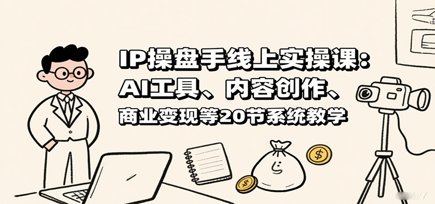 IP操盘手线上实操课：AI工具、内容创作、商业变现等20节系统教学-项目网