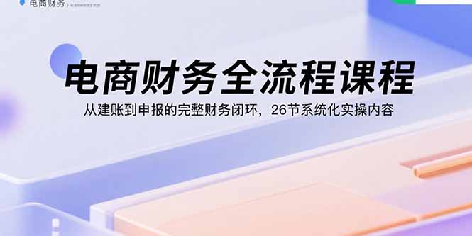 电商财务全流程课程：从建账到申报的完整财务闭环，26节系统化实操内容-项目网
