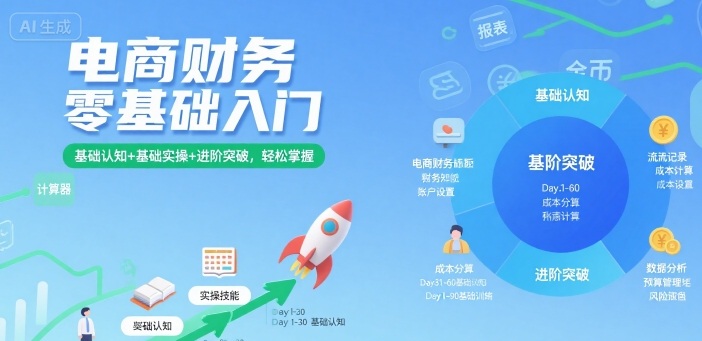 电商财务零基础入门，基础认知+基础实操+进阶突破，轻松掌握-项目网