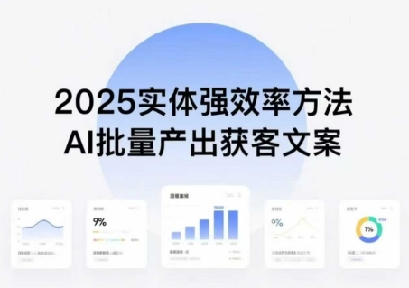 实体强效率方法：AI批量产出获客文案，2025年普通人拥抱AI，实现实体创收-项目网