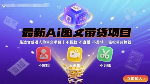 最新Ai图文带货项目，最适合普通人的带货项目，不露脸 不直播 不剪辑就可以轻松带货搞钱-项目网