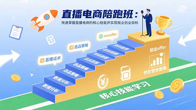 直播电商陪跑班：快速掌握直播电商的核心技能并实现就业/创业目标-项目网