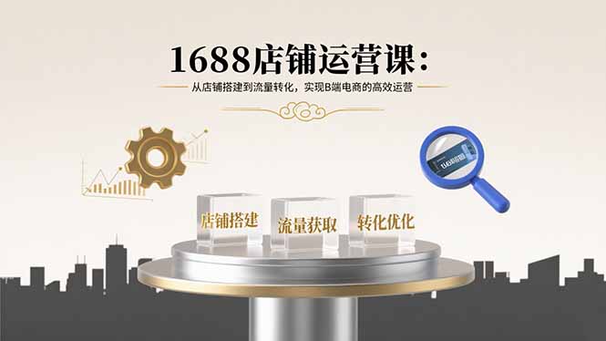 1688店铺运营课：从店铺搭建到流量转化，实现B端电商的高效运营-项目网