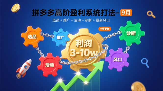 拼多多高阶盈利系统打法-9月：选品+推广+活动+诊断+最新风口，月利润3-10w-项目网