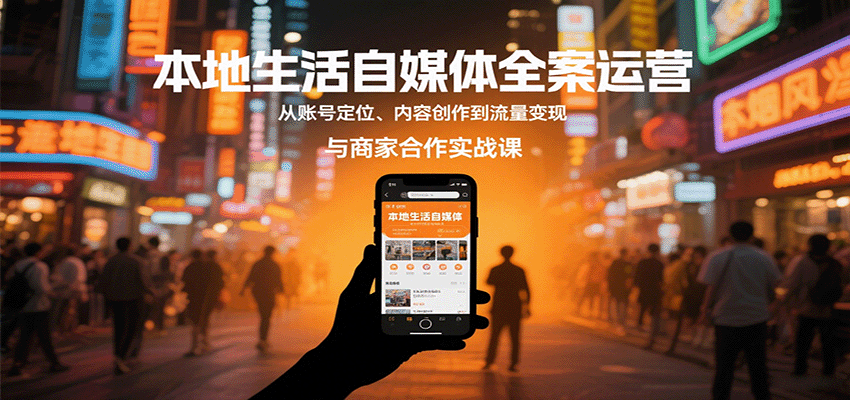 本地生活自媒体全案运营，从账号定位、内容创作到流量变现与商家合作实战课-项目网