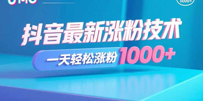 抖音最新涨粉技术，一天轻松涨粉1000+-项目网