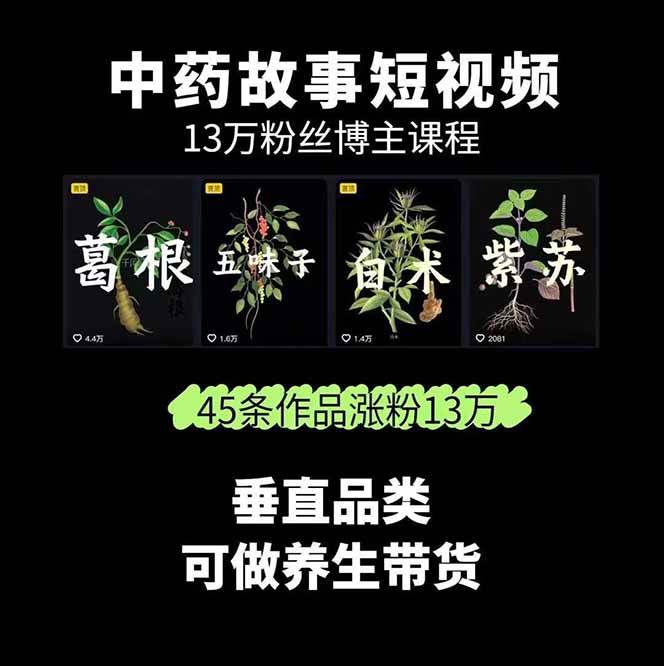 图片[2]-中药文化赛道：溯源故事开发，AI工具实战，平台运营，全方位解锁中医流量变现新路径-项目网
