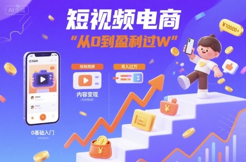 短视频电商：短视频变现从0到盈利过W-项目网