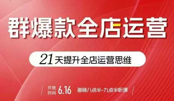 贾真电商群爆款全店运营，21天提升全店运营思维，起店、全店运营爆款不断-项目网