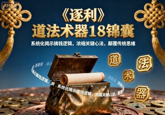 《逐利》道法术器18锦囊，系统化揭示搞钱逻辑，浓缩关键心法，颠覆传统思维-项目网