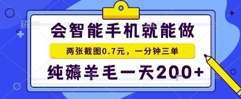 手机项目，二十秒一单，纯薅羊毛一天2张+做就有【揭秘】-项目网