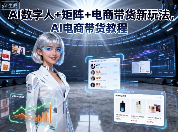 AI数字人+矩阵+电商带货新玩法，AI电商带货教程-项目网