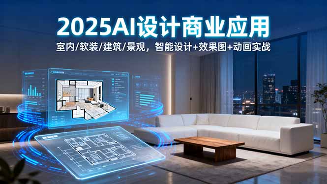 2025AI设计商业应用：室内/软装/建筑/景观，智能设计+效果图+动画实战-项目网