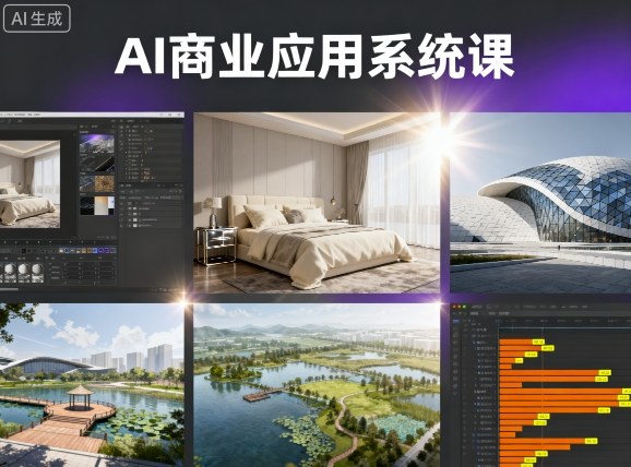 AI商业应用系统课，室内-软装-建筑-景观，智能设计+效果图+动画画实战-项目网
