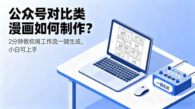 公众号对比类漫画如何制作？2分钟教你用工作流一键生成，小白可上手-项目网