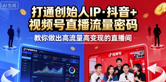 25年直播9-10两期线下课，打通创始人IP，抖音+视频号直播流量密码，教你做出高流量高变现的直播间-项目网