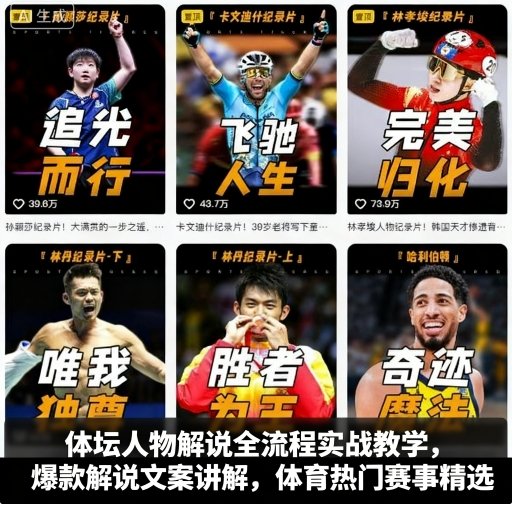体坛人物解说全流程实战教学，爆款解说文案讲解，体育热门赛事精选-项目网