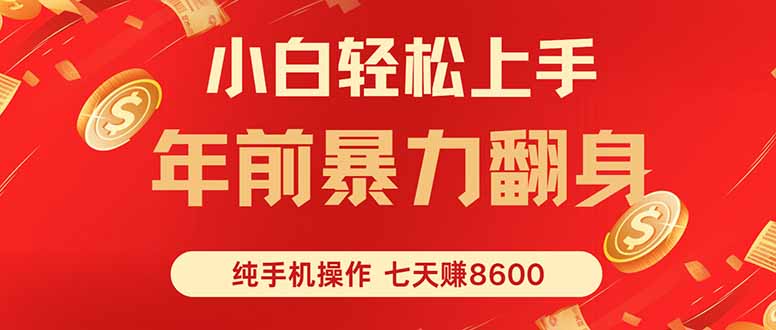 七天狂赚8600，小白纯手机操作，日入1000+-项目网