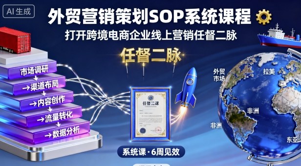 外贸营销策划SOP系统课程，打开跨境电商企业线上营销任督二脉-项目网