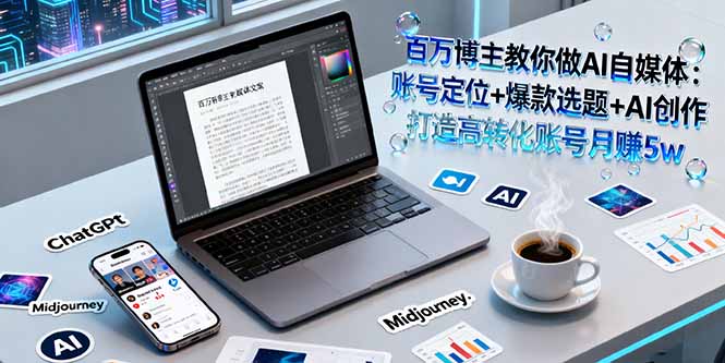 百万博主教你做AI自媒体：账号定位+爆款选题+AI创作 打造高转化账号月赚5w-项目网