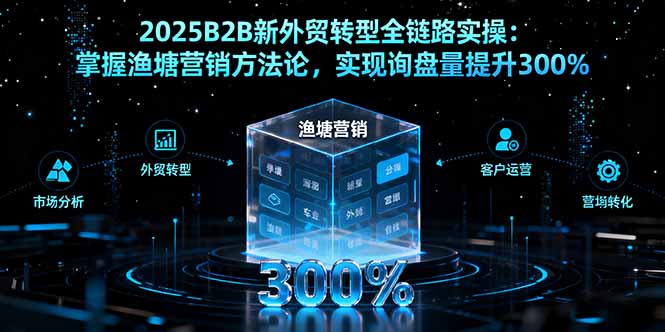 2025B2B新外贸转型全链路实操：掌握渔塘营销方法论，实现询盘量提升300%-项目网