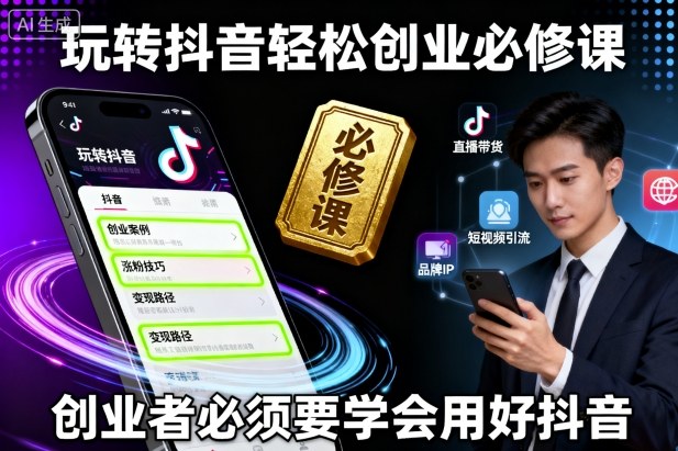 玩转抖音轻松创业必修课，创业者必须要学会用好抖音-项目网