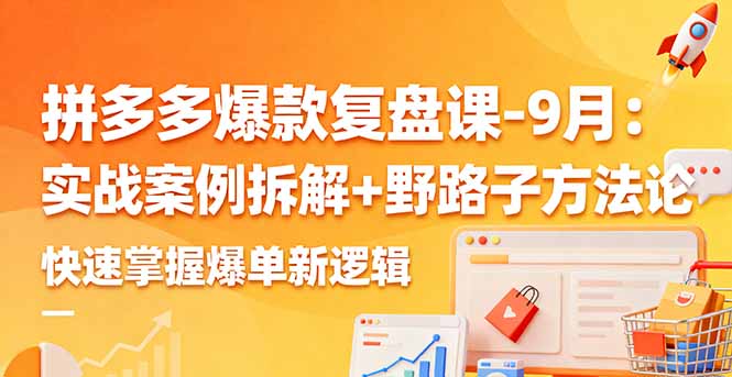 拼多多爆款复盘课-9月：实战案例拆解+野路子方法论，快速掌握爆单新逻辑-项目网