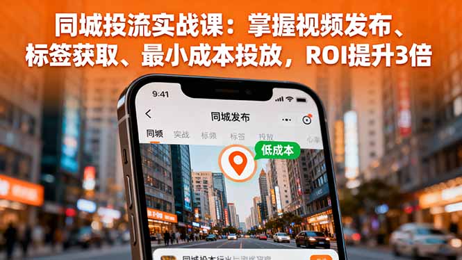 同城投流实战课：掌握视频发布、标签获取、最小成本投放，ROI提升3倍-项目网