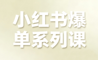 小红书爆单系列课，聚焦小红书电商全链路增长-项目网