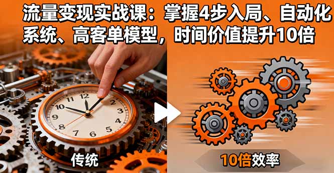流量变现实战课：掌握4步入局、自动化系统、高客单模型，时间价值提升10倍-项目网