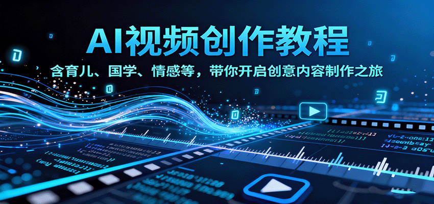 AI视频创富课，含育儿、国学、情感等，带你开启创意内容制作之旅-项目网